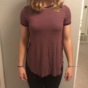 Red and white striped t shirt